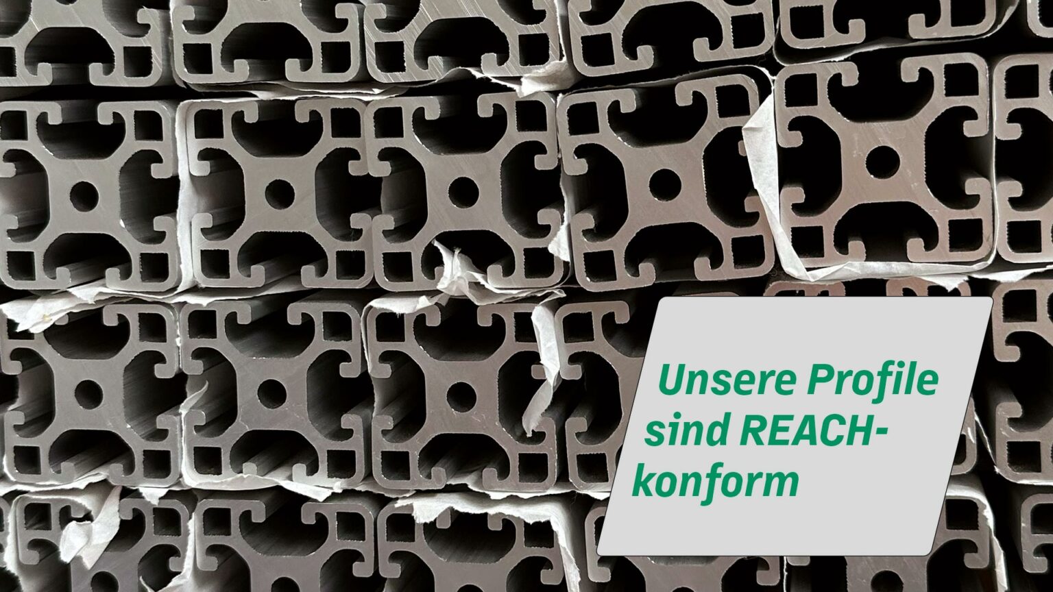 Ein Bund Aluminiumprofile, das konform mit der REACH-Verordnung ist