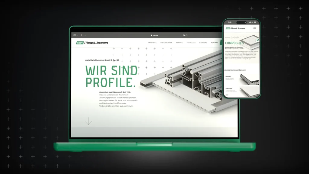 Laptop und Smartphone zeigen die neue mejo Website