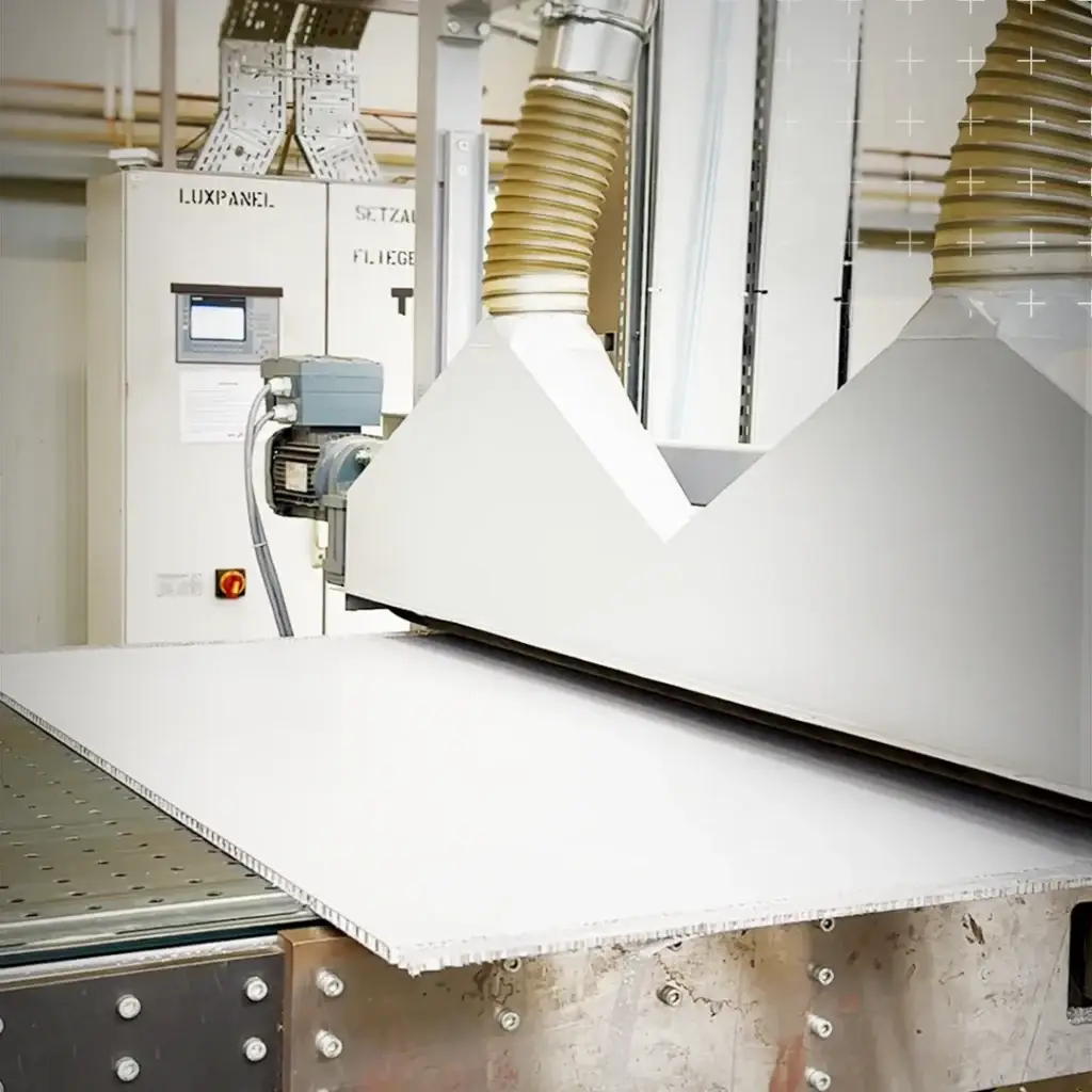 Wabenplatte wird gepresst