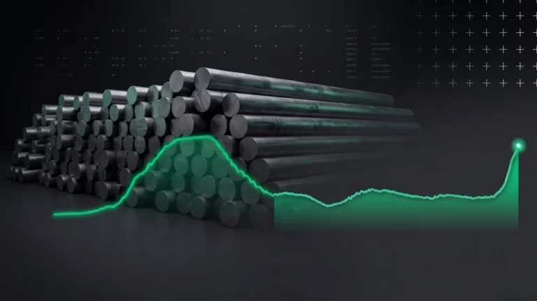 Aluminium-Bolzen mit Preis-Trendkurve für Juni und Juli 2026